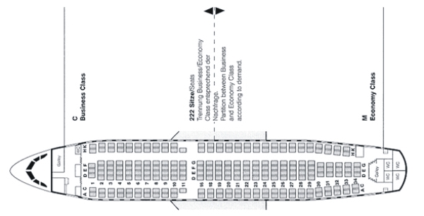 Схема салона Аэробуса A310