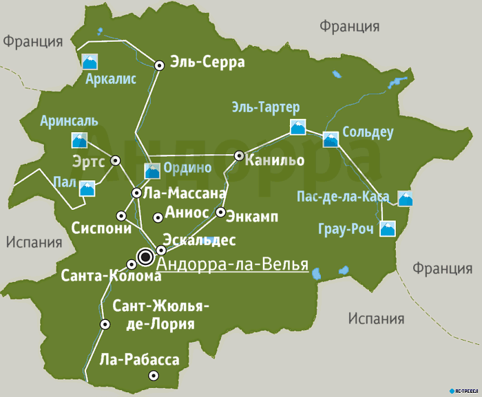 карта Андорры