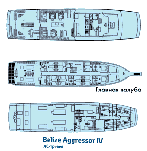 Схема палуб судна Belize Aggressor IV