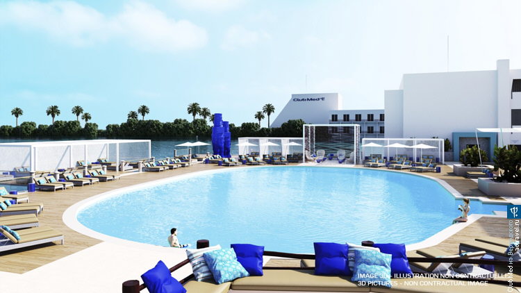 Основной бассейн городке Club Med Cancun Yucatan