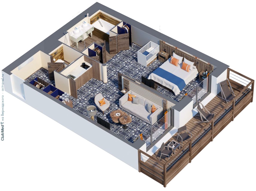 План номера категории Сьют в Club Med La Rosière