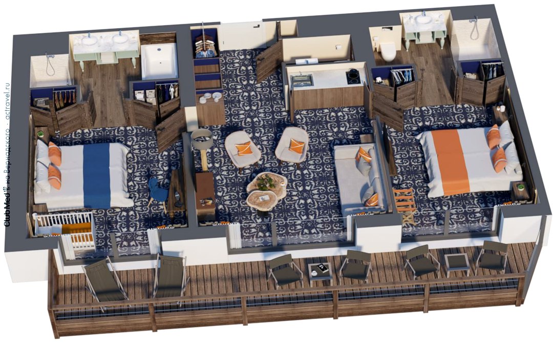 План номера категории Сьют в Club Med La Rosière