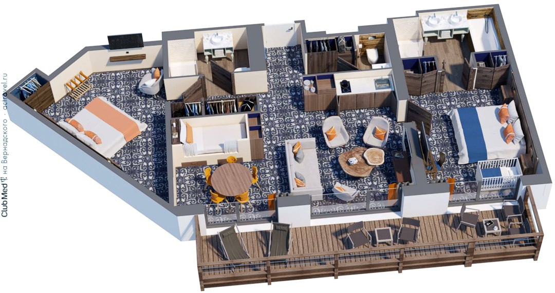 План номера категории Сьют в Club Med La Rosière