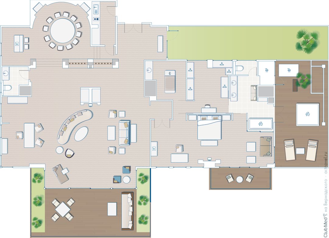 План номера категории Suite на курорте Club Med Sanya