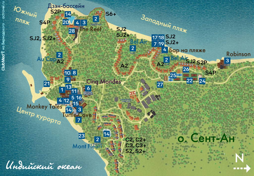 План курорта Club Med Seychelles