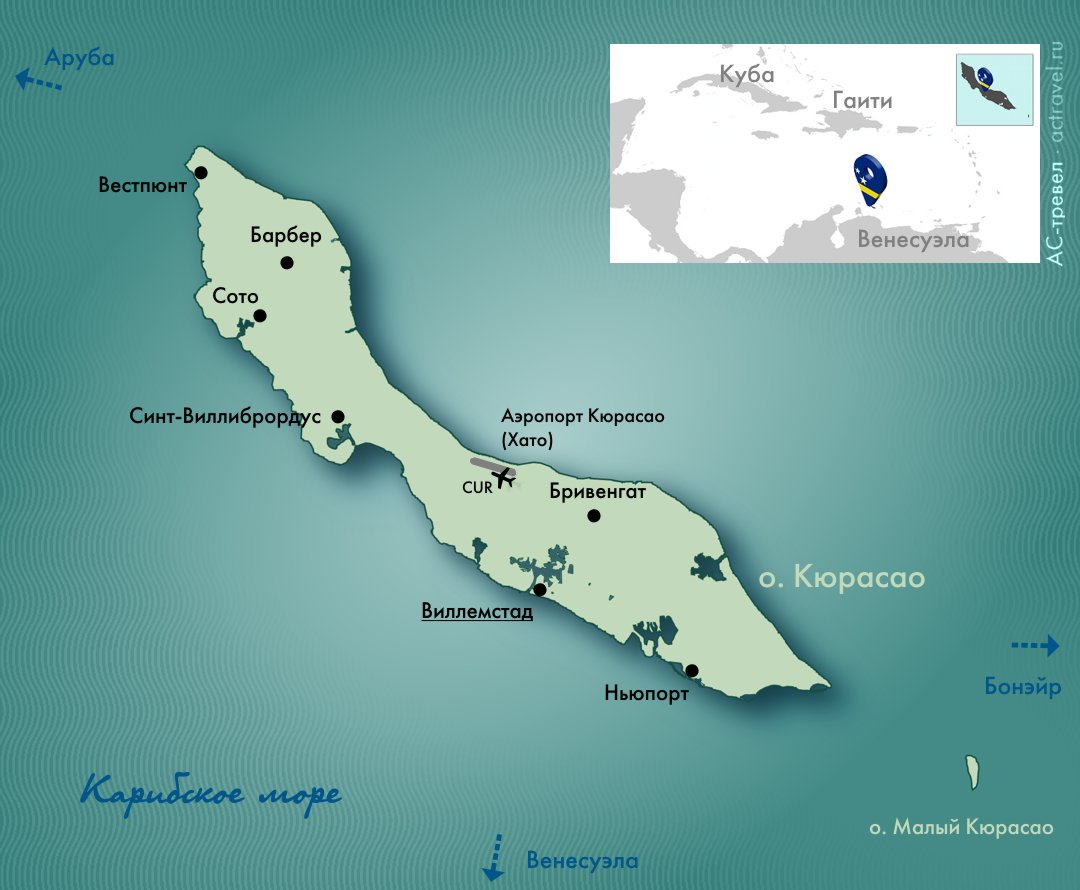 Карта Кюрасао
