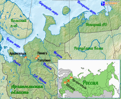 Положение местечка Голубино на карте России