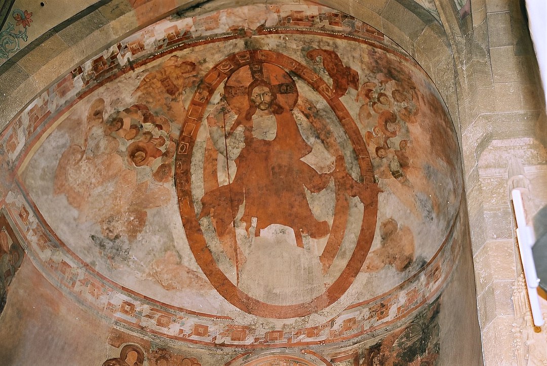 Фрески монастыря Святого Иоанна в конхе. Иисус Христос (в иконографической схеме Спас в силах)