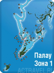 Карта дайв-сайтов юга Палау