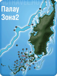 Карта дайв-сайтов центральной части Палау