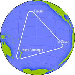 Положение «Полинезийского треугольника» на глобусе