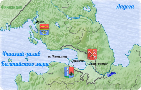Карта тура Санкт-Петербург — город морской славы