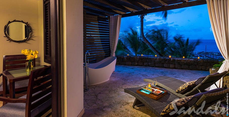  Pink Gin Hideaway Room with Patio Tranquility Soaking Tub   Sandals Grenada