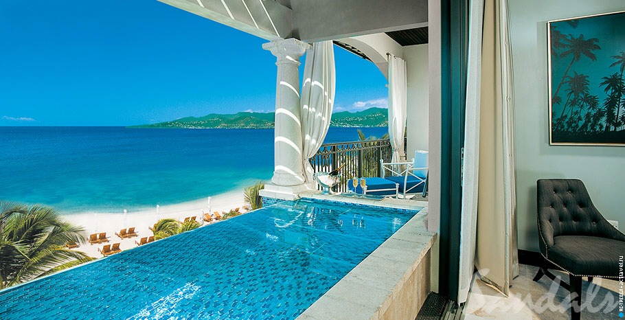  Italian Oceanview Penthouse One Bedroom Skypool Butler Suite with Balcony Tranquility Soaking Tub   Sandals Grenada