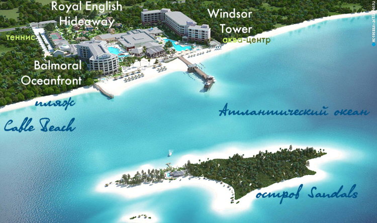 Схема отеля Sandals Royal Bahamian