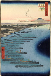 Синагава. Гравюра Утагавы Хиросиге из цикла 100 знаменитых видов Эдо