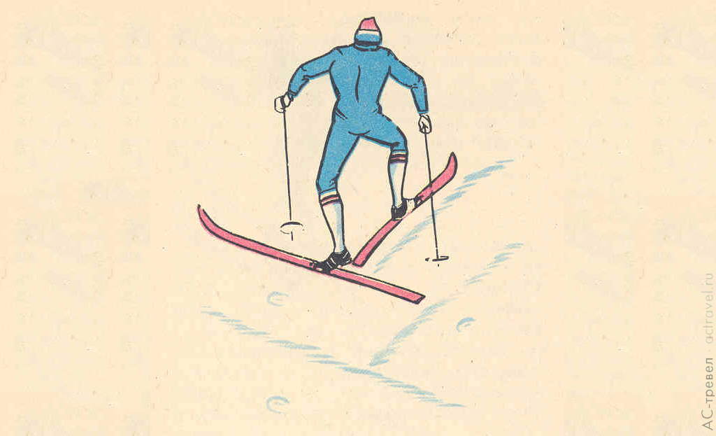 Подъем на лыжах елочкой