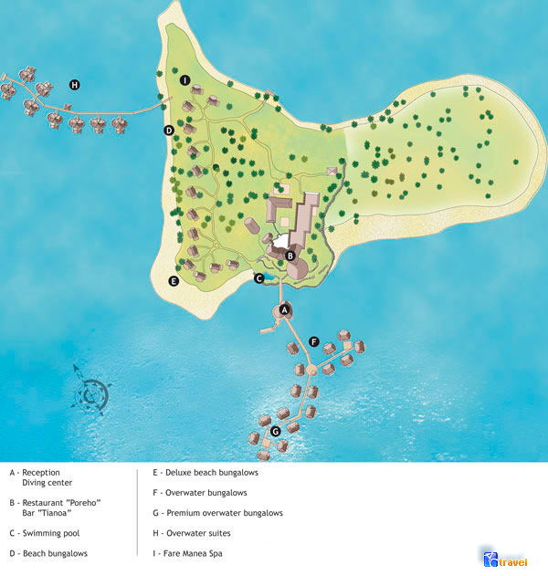 Схема отеля Tikehau Pearl Beach Resort